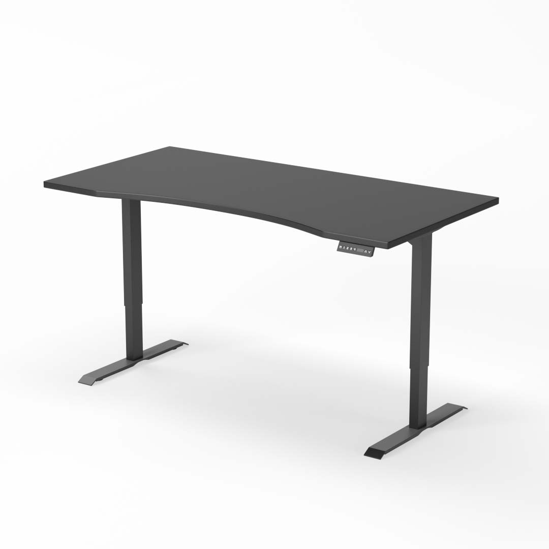 table debout 180cm curved noir anthracite
