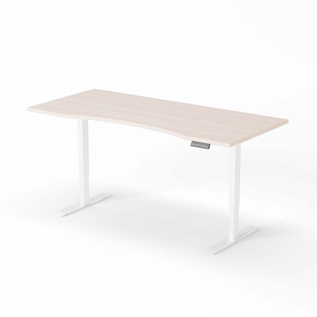 table haute 200cm curved chêne blanc