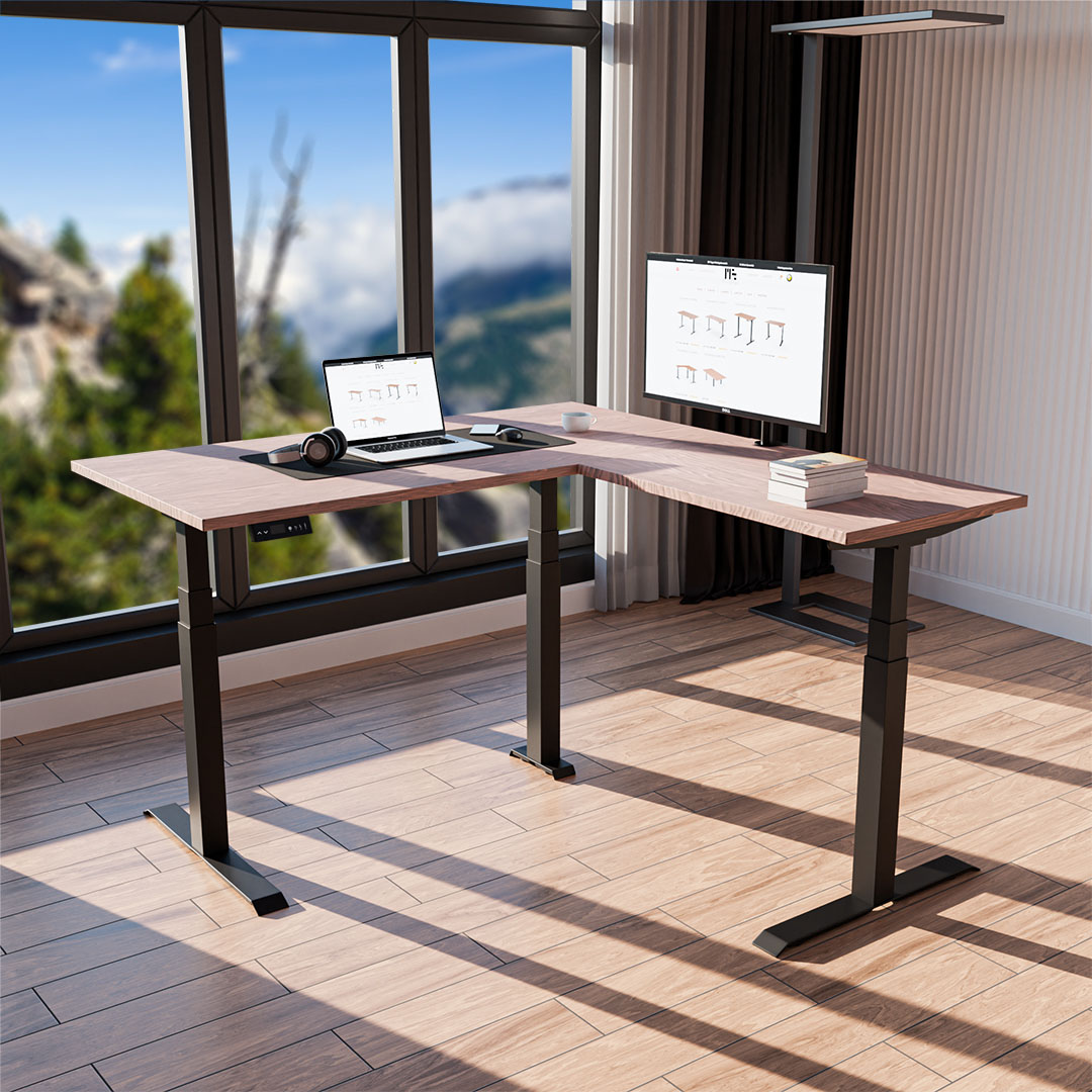 Elektrisch höhenverstellbarer Schreibtisch L-Shape