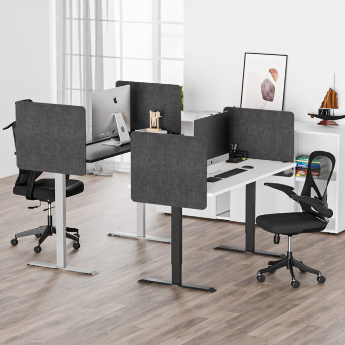 Tisch Akustik Seitentrennwände Anthrazit im Büro